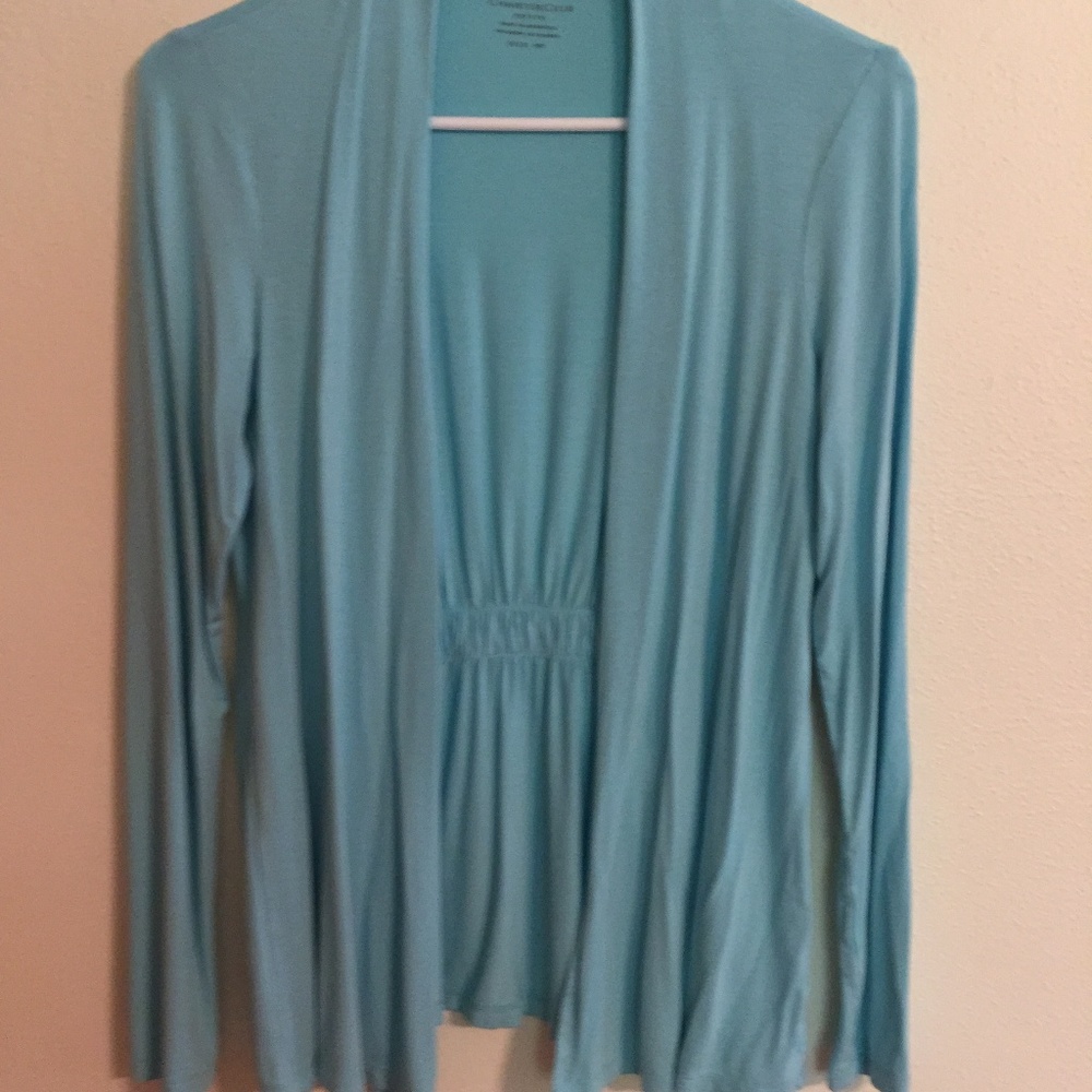 Open-front waterfall sweater, p/p